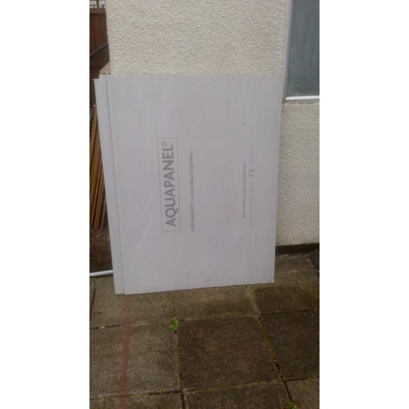 Exterior AQUAPANEL cement boards . 8 half sheets in total