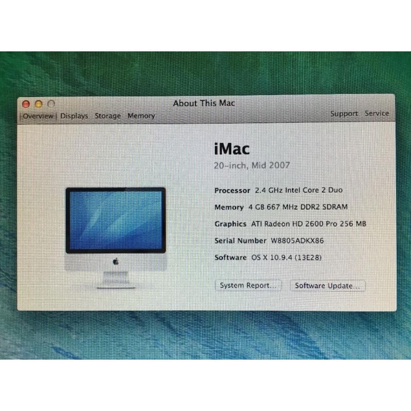 20" 2.4GHZ CORE 2 DUO APPLE iMac 4GB 320GB HD