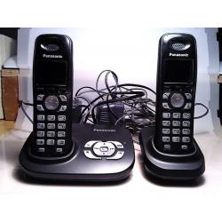 PANASONIC TWIN WIRELESS DECT PHONES WITH ANSWER MACHINE VGC
