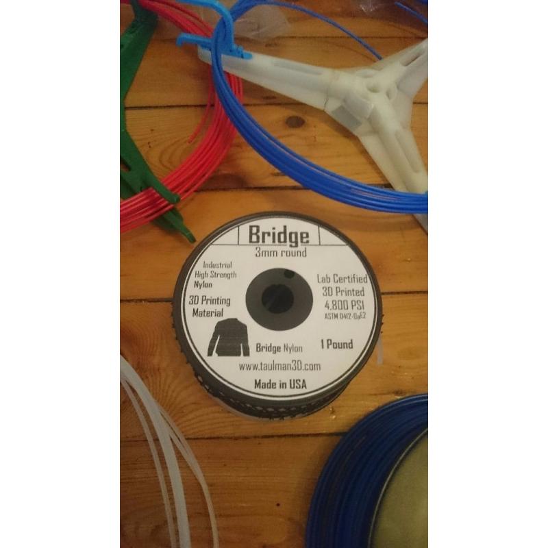 3d printing materials - 3mm PLA, 3mm ABS, 3mm Nylon. Bargain!
