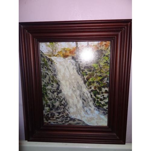 Framed print of welsh waterfall