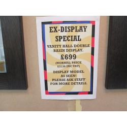 Vanity Hall double basin display, including mirrors. Ex display