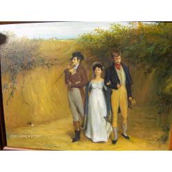 Beautiful French oil painting in frame