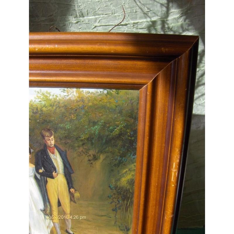 Beautiful French oil painting in frame