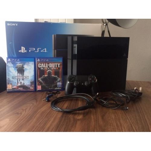 PS4 With 2 games- Star wars Battlefront & Call of Duty Black Ops 3