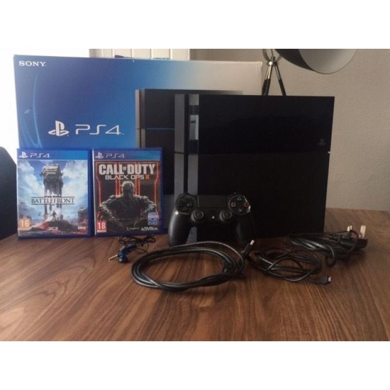 PS4 With 2 games- Star wars Battlefront & Call of Duty Black Ops 3