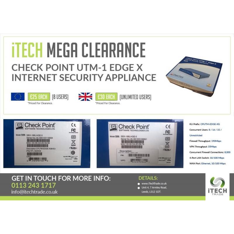 Check Point UTM-1 EDGE X Firewall/VPN - Crazy Clearance!