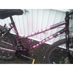 FALCON LADIES MOUNTAIN BIKE,17 INCH FRAME,26 INCH WHEELS,18 GEARS,GEL SEAT.