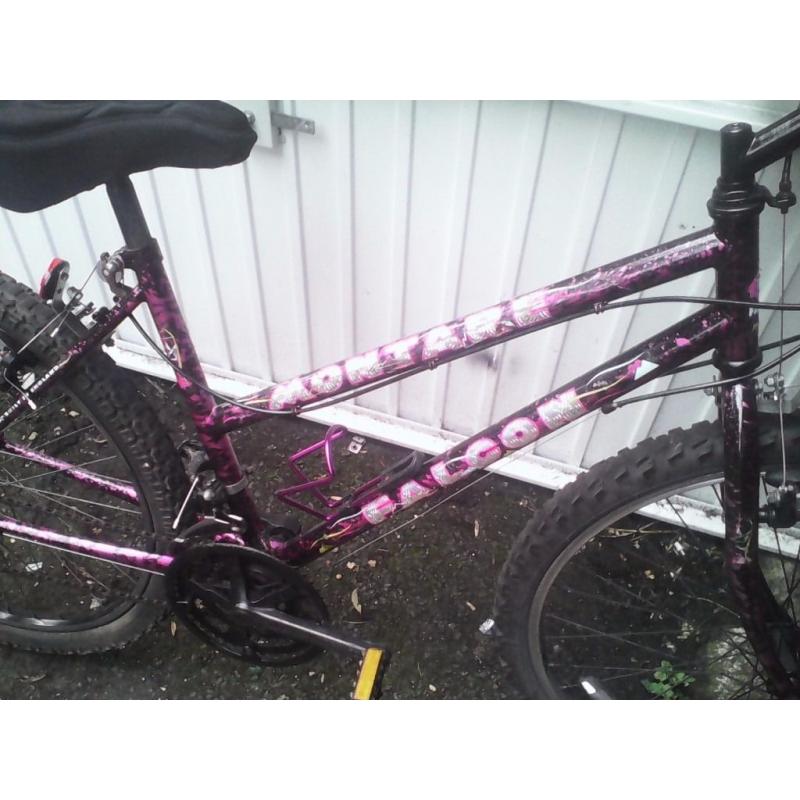 FALCON LADIES MOUNTAIN BIKE,17 INCH FRAME,26 INCH WHEELS,18 GEARS,GEL SEAT.