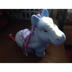 Blue child's pony toy