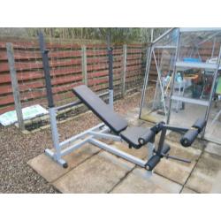 Olympic bench, stands, preacher curl, leg ext, 6ft Olympic bar, BODY SOLID, WILL DELIVER