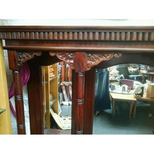 Beautiful antique mahogany dresser top or overmantle