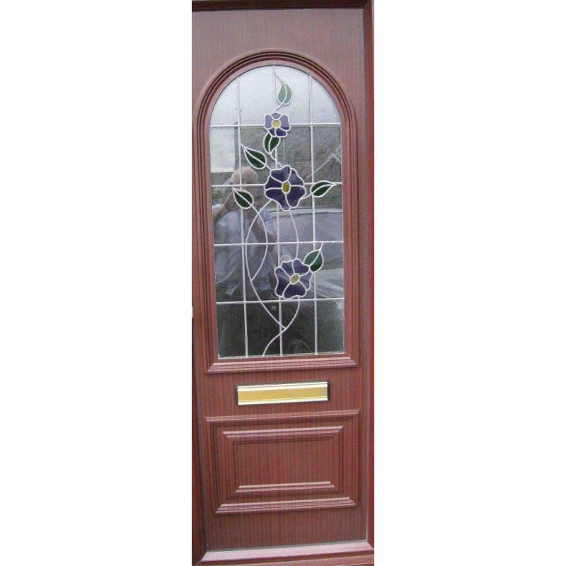 External Rosewood Naples Glazed UPVC Front Door 'Panel'
