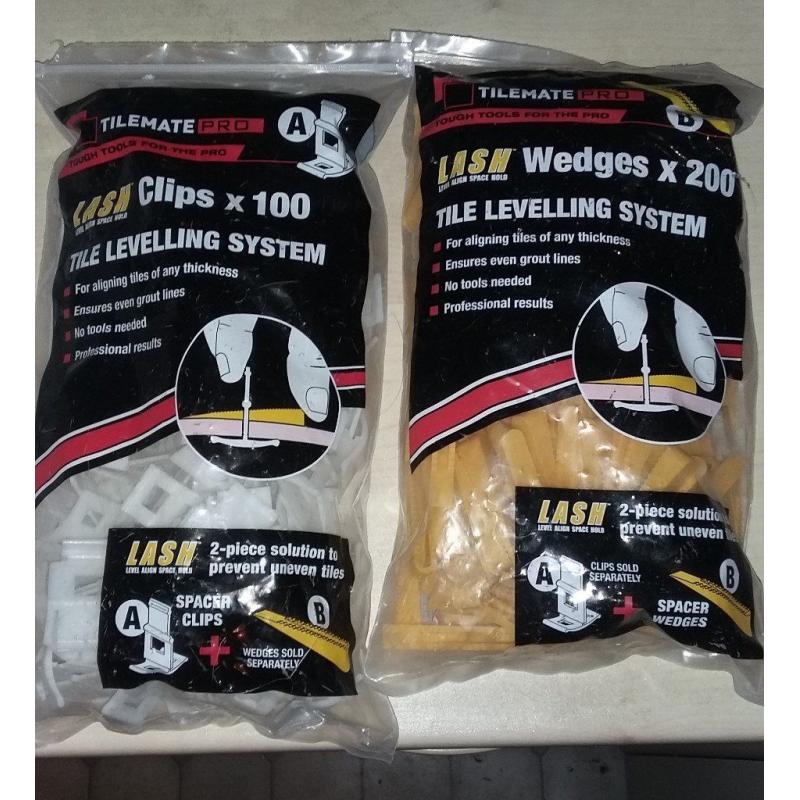 Tile Mate Tile levelling system 100xclips & 200xWedges bathroom/kitchen DIY