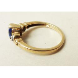 Vintage Sapphire and Diamond Ring Size N 9 Carat Gold