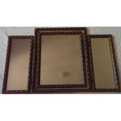 Antique Triptych Mirror