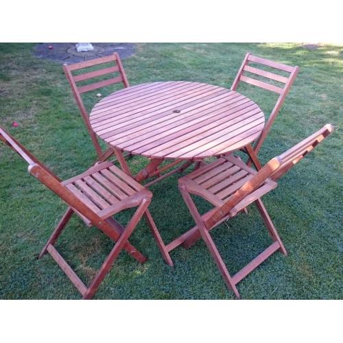 Wooden Garden Table & Chairs