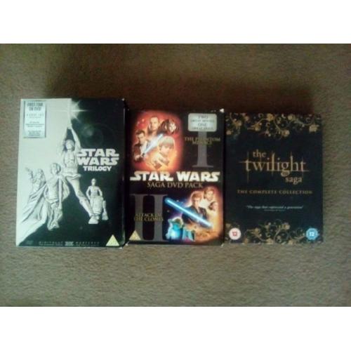 twilight complete saga star wars 1&2 and star wars 4,5&6 box sets