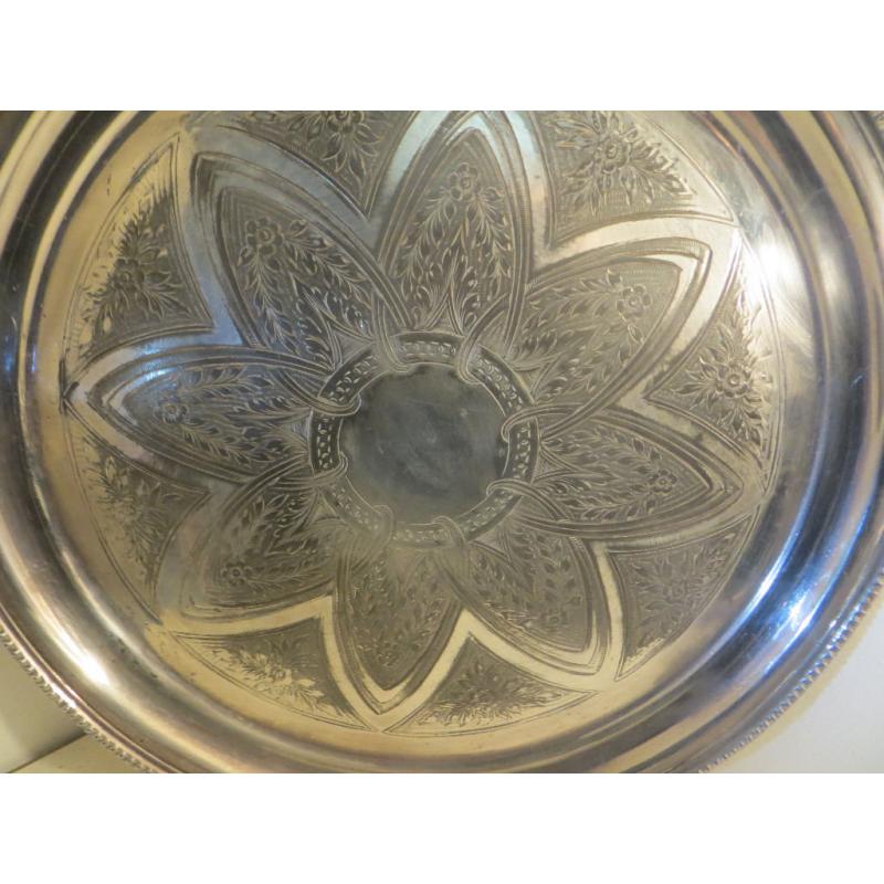 Antique Mid-Victorian Silver Plate Serving Tray James Dixon & Sons Drinks Tray