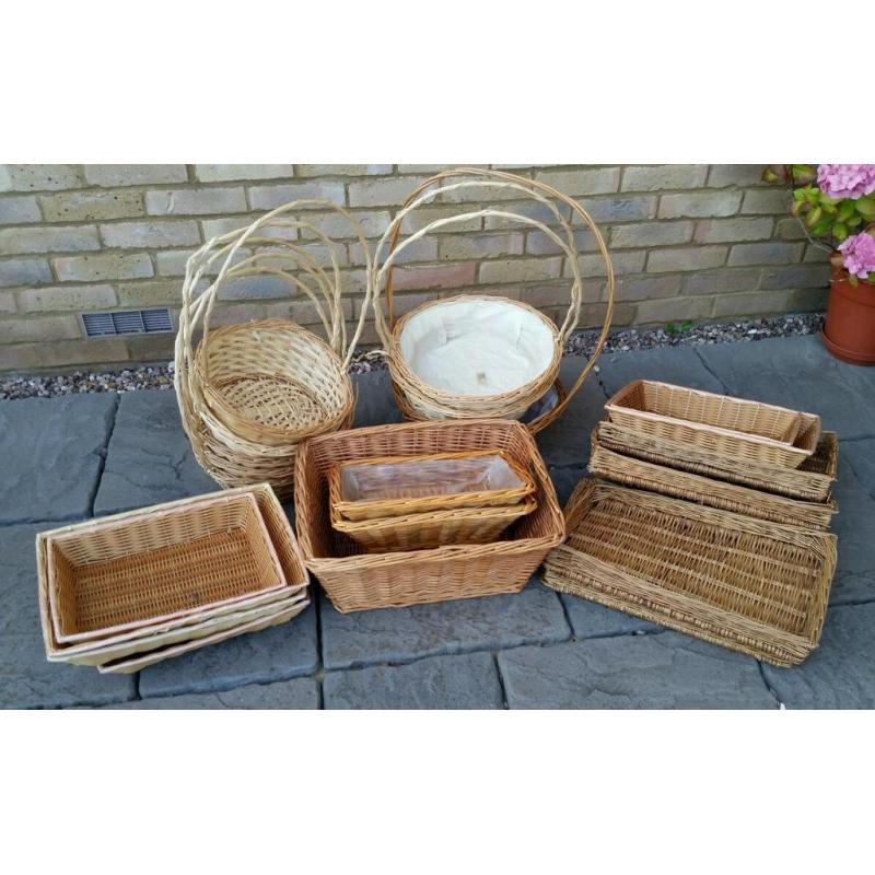 Wicker baskets and Trays