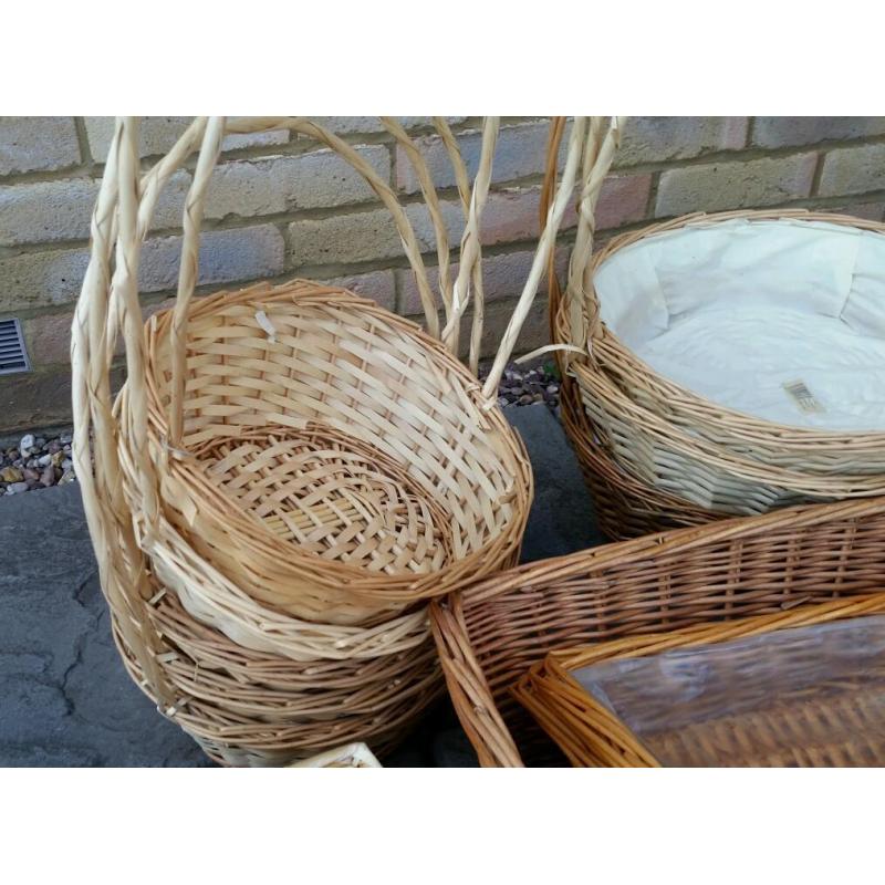Wicker baskets and Trays