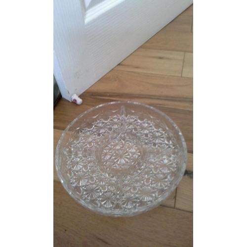 Beautiful glass starter serving plate