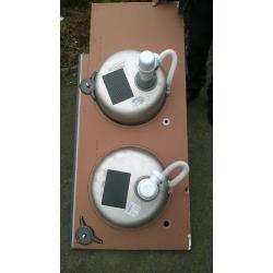 Twin hairdressing/tattooist sinks and small corner sink