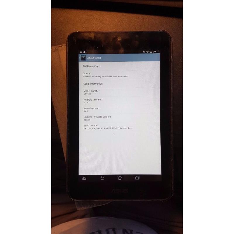 Price reduced - Asus Memo Pad 7 - ME173X Android Tablet and 32Gb memory card