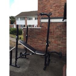 Weights and weight bench.
