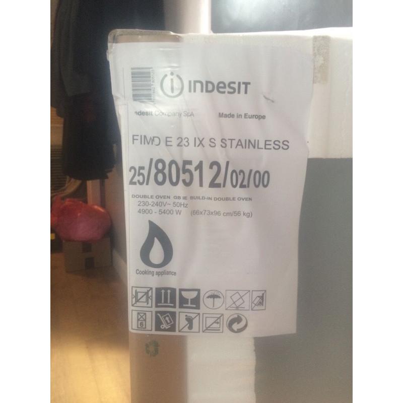 Indesit built in double oven