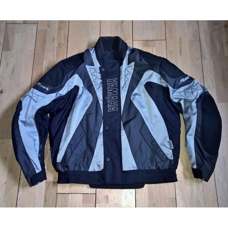 Genuine Yamaha Fazer Black/Grey Motorcycle Jacket XL with detachable lining/armored shoulders/elbows