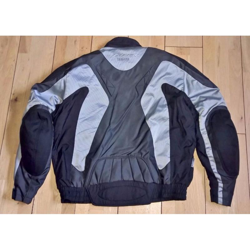 Genuine Yamaha Fazer Black/Grey Motorcycle Jacket XL with detachable lining/armored shoulders/elbows