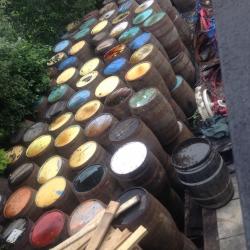 Oak whiskey barrels for home garden bar patio