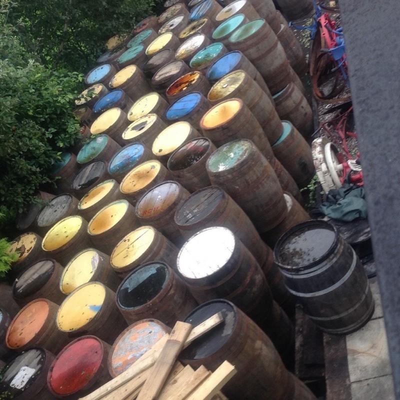 Oak whiskey barrels for home garden bar patio