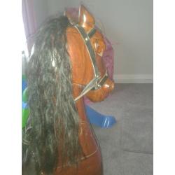 rocking horse vintage rose wood