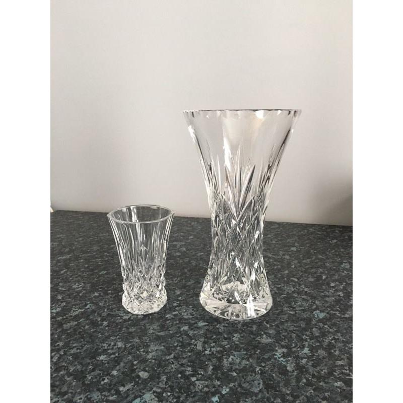 Edinburgh Royal Scot crystal vases