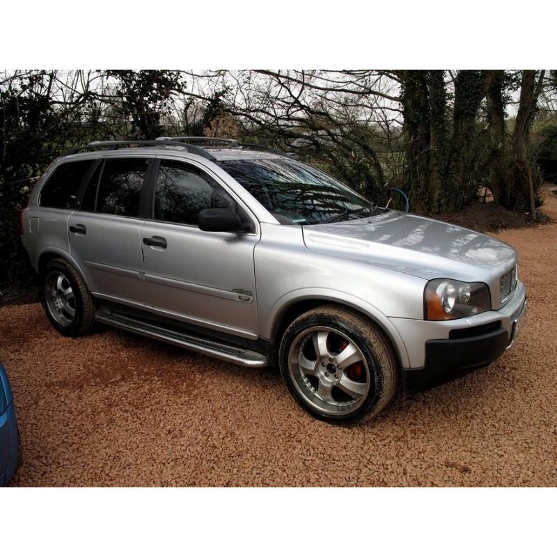 VOLVO XC90 SILVER 2004 20"WHEELS BREAKING D5 SIDE STEPS AUTOMATIC SPARES. DVD IN ROOF