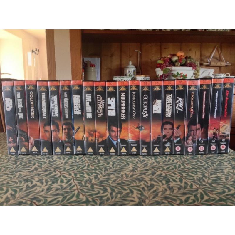 James Bond 007 VHS Tape Collection