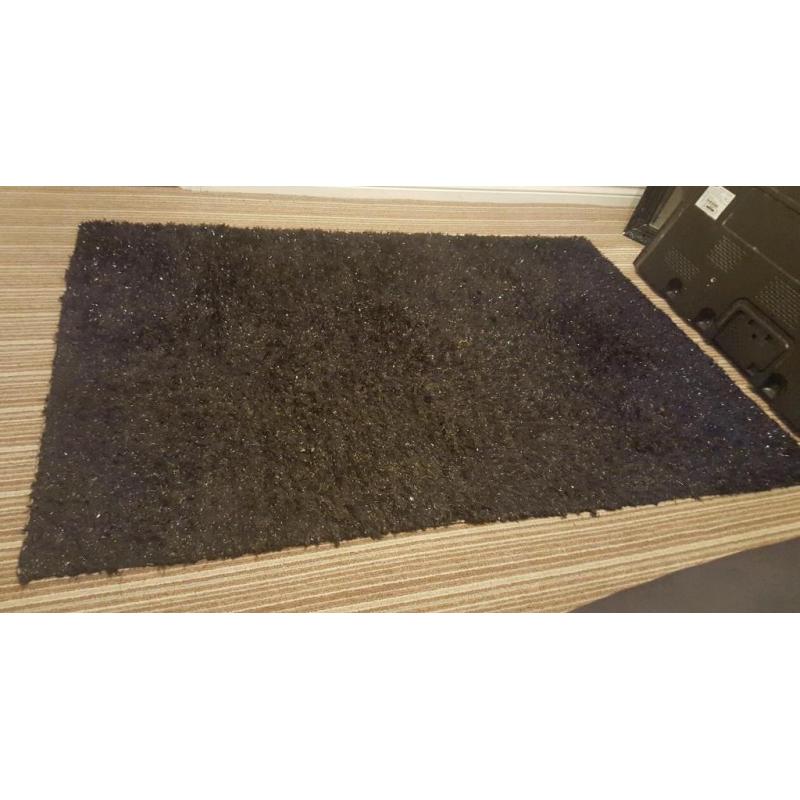 Black glitter rug