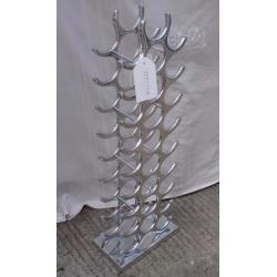 Stunning Geneva Polished Aluminium 27 Bottle Stand Alone Wine Rack