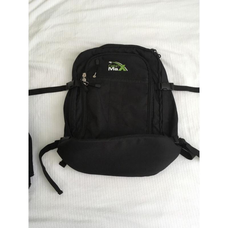 Cabin Max Metz black carry on bag/rucksack