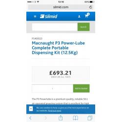 Mac naught p3 power lube air operated greasing system (air grease gun)