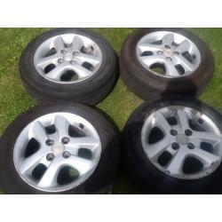 4 14" aluminium car wheels with tyres