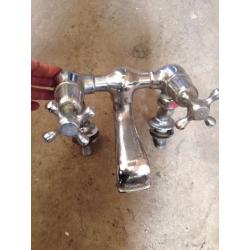 Vintage chunky brass bath taps