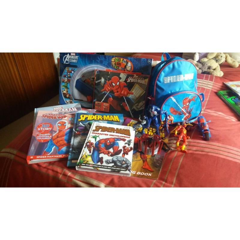 selection of spiderman toys