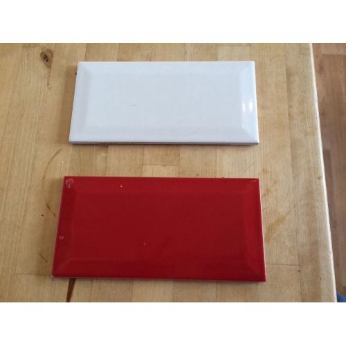 Red and white ceramic tiles