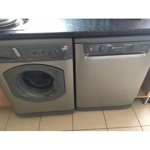 Silver hotpoint washing machine
