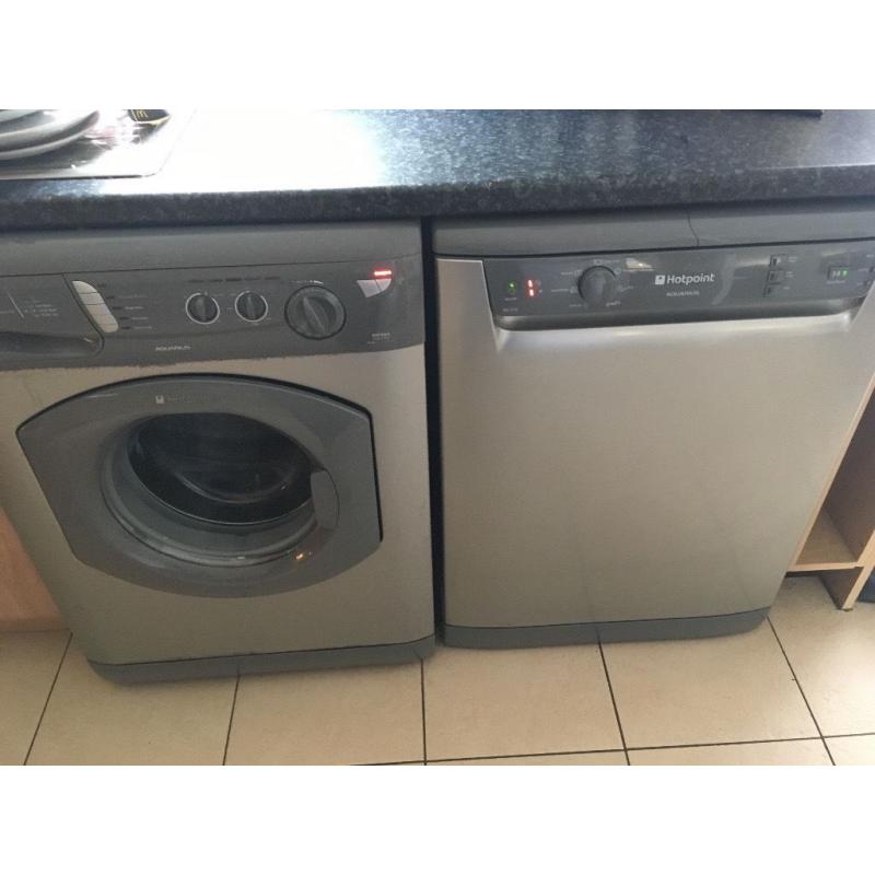 Silver hotpoint washing machine