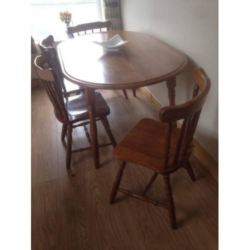 Dining room table and 6 chairs.