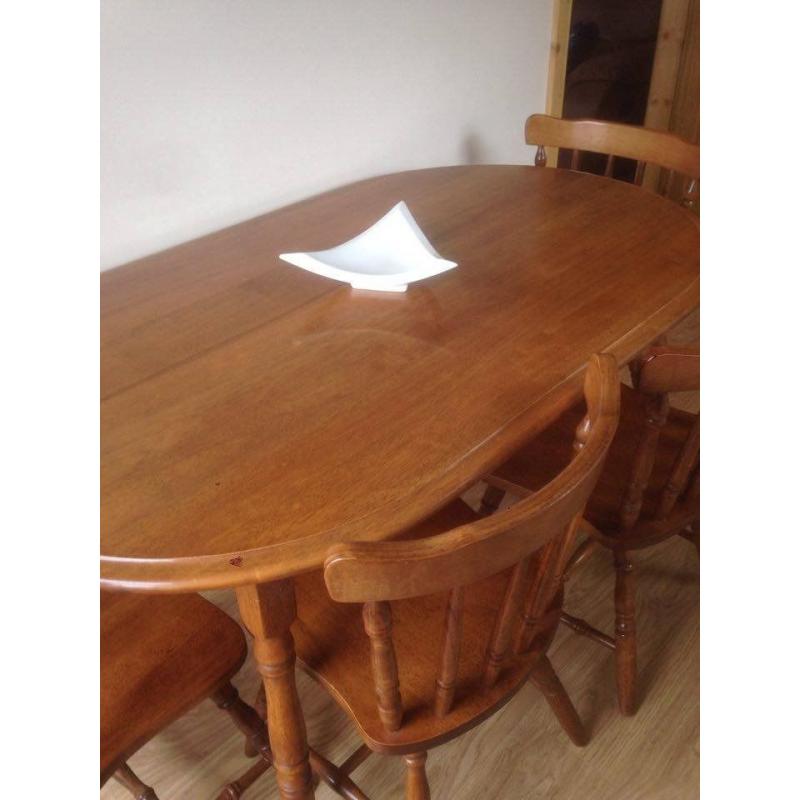 Dining room table and 6 chairs.